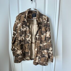 Brown Women’s Camouflage Camo Utility Jacket - M